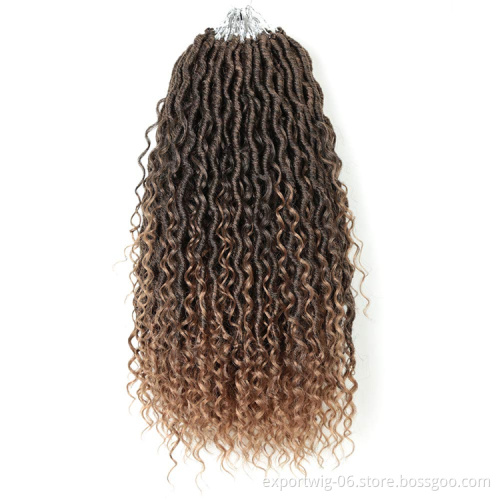 river locs Synthetic Crochet Braids Hair Passion Twist River Goddess ombre Braiding Hair Extension Brown Faux Locs With Curly